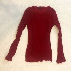 Blu Sand Red Long Sleeve Shirt, Sz S